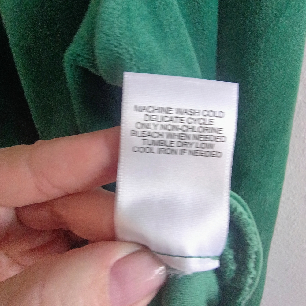 Juicy Couture Green Velour Zip Hoodie Y2K Luxe Glam Womens XL Jacket - Picture 4 of 6